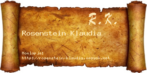 Rosenstein Klaudia névjegykártya