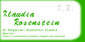 klaudia rosenstein business card